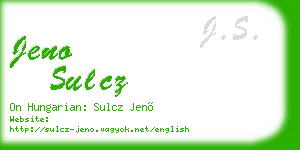 jeno sulcz business card