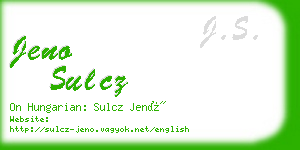 jeno sulcz business card